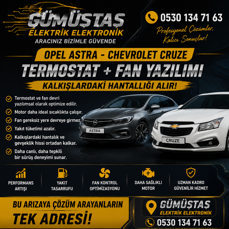 Opel Astra termostat ve fan yazılımı 