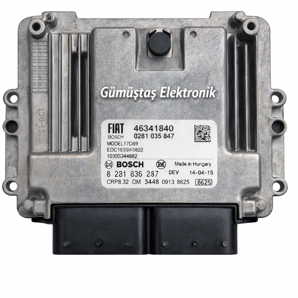 FIAT Doblo Cargo 1.6 MultiJet 88kW 2015 263 kasa EDC17C69 0281035847 46341840 motor beyni ECU Gümüştaş Elektronik